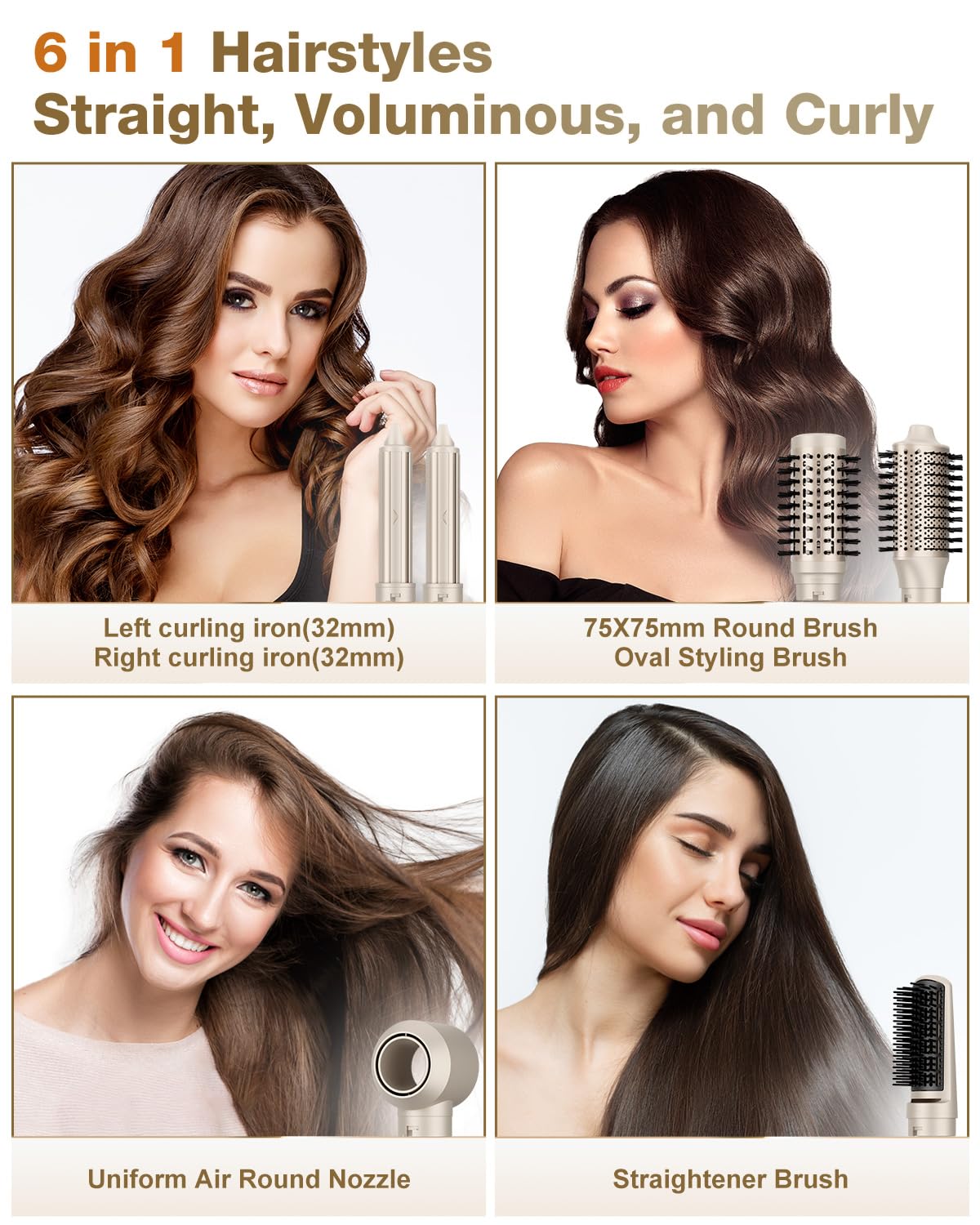 ドライヤーブラシ7MAGIC 6 in 1 7MAGIC Hair Dryer Brush & 6 in 1 Hair Styler,110,000 RPM High